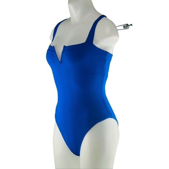 L SPACE by MONICA WISE Swimsuit Blue Cheeky 1 Piece Womens Size 6 NEW $187 - Picture 8 of 8